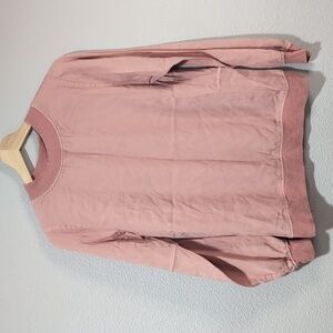 Knot Sisters XS Lyocell long sleeve‎ light pink shirt ribbed collar